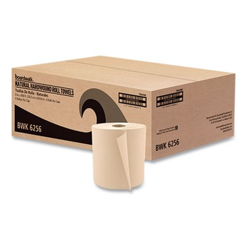 Boardwalk B6256 NonPerforated 1-Ply 800 ft. Hardwound Paper Towels - Natural (6/Carton)