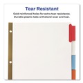 Back to School Sale | Avery 11121 Big Tab 11 in. x 8.5 in. 5-Tab Double-Sided Gold Edge Reinforcing Insertable Dividers - Assorted Tabs/White (1-Set) image number 5
