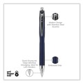 Pens | uni-ball 62152 Jetstream 0.7 mm Retractable Hybrid Gel Pen - Black Ink/Blue/Silver Barrel/Fine (1-Dozen) image number 3