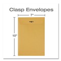 Envelopes & Mailers | Quality Park QUA37868 7 in. x 10 in. No. 68 28 lbs. Bond Weight Kraft Square Flap Clasp/Gummed Closure Clasp Envelope - Brown Kraft (100/Box) image number 3