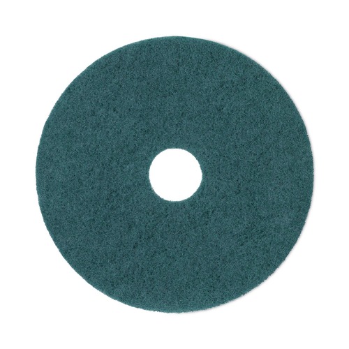 Cleaning & Janitorial Accessories | Boardwalk BWK4017GRE 17 in. Diameter Heavy-Duty Scrubbing Floor Pads - Green (5/Carton) image number 0