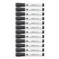 Washable Markers | U Brands 2925U01-12 Low-Odor Dry-Erase Markers with Erasers - Black/Broad Chisel Tip (1-Dozen) image number 1