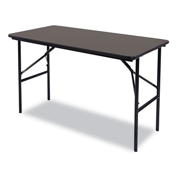 FOLDING TABLES | Iceberg 55304 OfficeWorks 48 in. x 24 in. x 29 in. Classic Wood-Laminate Rectangular Folding Table with Straight Legs - Walnut