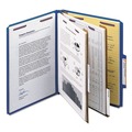 File Folders | Smead 14032 6-Section Pressboard Top Tab Classification Folders with 6 SafeSHIELD Fasteners - Letter Size/Dark Blue (10/Box) image number 4