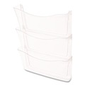 Wall Racks & Hooks | Rubbermaid 65976ROS 3 Sections 13.75 in. x 3.13 in. x 29.38 in. A4/Letter Size Unbreakable Wall Files - Clear (1/Box) image number 2