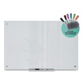 White Boards | U Brands 3970U00-01 35 in. x 23 in. Magnetic Glass Dry Erase Board Value Pack - Frosted White image number 1