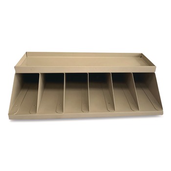  | CONTROLTEK 500014 10 in. x 8.5 in. x 3 in. 6-Compartments Steel Coin Wrapper and Bill Strap Single-Tier Rack - Pebble Beige
