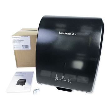 PAPER TOWEL HOLDERS | Boardwalk BWK29GREEN 12.31 x 9.31 x 15.94 Xtra Mechanical Hands-Free Towel Dispenser - Black (1/Carton)