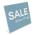 Office Presentation Supplies | Deflecto 66701 Classic Image 11 in. x 8.5 in. Insert Landscaped Slanted Sign Holder - Clear image number 4