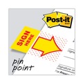 Sticky Notes & Post it | Post-it Flags 680-SH2 1 in. "Sign Here" Arrow Message Page Flags - Yellow (50-Flags/Dispenser, 2-Dispensers/Pack) image number 2