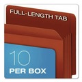 File Folders | Pendaflex 95565EE 5.25 in. Expansion Legal Size Heavy-Duty End Tab File Pockets - Red Fiber (10/Box) image number 4