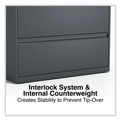 Office Filing Cabinets & Shelves | Alera 25495 36 in. x 18.63 in. x 52.5 in. 4-Drawer Lateral File - Charcoal image number 5