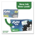 Washable Markers | EXPO 2003894A Low-Odor Extra-Fine Tip Dry Erase Marker Office Value Pack - Black (36/Pack) image number 5