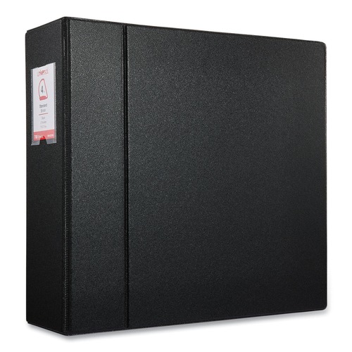 Binders | Universal UNV20706 11 in. x 8.5 in. 4 in. Capacity 3 Rings Deluxe Non-View D-Ring Binder with Label Holder - Black image number 0