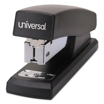 Universal UNV43119 20-Sheet Capacity Half-Strip Stapler - Black