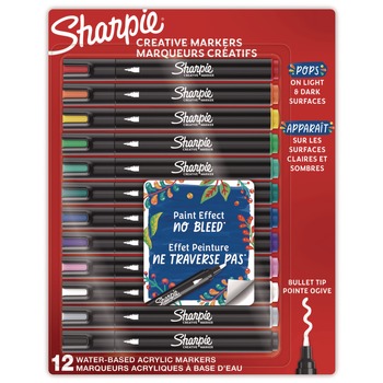 PENS PENCILS AND MARKERS | Sharpie 2196905 Medium Bullet Tip Creative Markers - Assorted Colors (12/Pack)