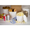 Food Trays, Containers, and Lids | Karat C-FB85W_BUNDLE 7.36 in. Diameter x 6 in. H 85 oz. Paper Food Bucket with Lid - White (180/Carton) image number 3