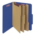 File Folders | Smead 14096 8 SafeSHIELD Fasteners 3 Dividers Letter Size Eight-Section Pressboard Top Tab Classification Folders - Dark Blue (10/Box) image number 0