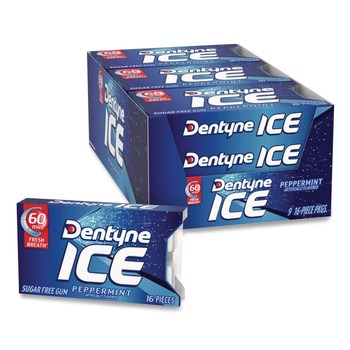  | Dentyne Ice 00 12546 31254 00 Peppermint Flavor Sugarless Gum (9/Box)