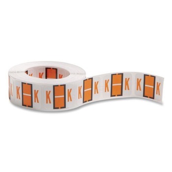 LABELS AND LABEL MAKERS | Smead 67081 1 in. x 1.25 in. K Color-Coded End Tab Filing Labels - White (500/Roll)
