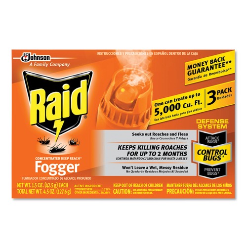 Cleaning & Janitorial Supplies | Raid 305690 1.5 oz. Aerosol Spray Concentrated Deep Reach Fogger (12/Carton) image number 0