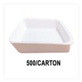 Food Trays, Containers, and Lids | GEN 2DWH 8.56 in. x 6.1 in. x 1.2 in. No. 2D Foam Meat Trays - White (500/Carton) image number 1