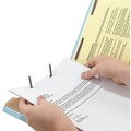 File Folders | Smead 18730 1 Divider Four SafeSHIELD Fasteners Legal Size Four-Section Pressboard Top Tab Classification Folders - Blue (10/Box) image number 3