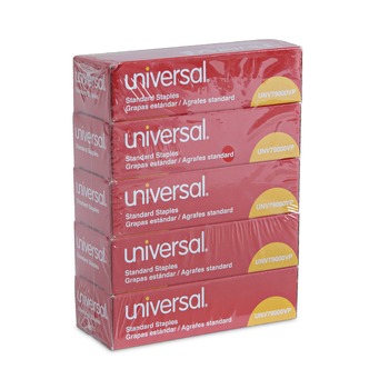OFFICE STAPLERS AND PUNCHES | Universal UNV79000VP 0.25 in. x 0.5 in. Standard Chisel Point Staples - Steel (25000/Pack)