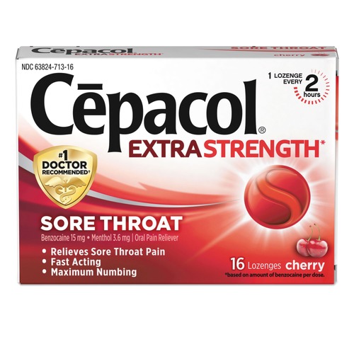 Snacks | Lysol 63824-71016 Extra Strength Sore Throat Lozenge - Cherry (384/Carton) image number 0