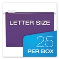 File Folders | Pendaflex 04152 1/5 VIO 1/5-Cut Tabs Letter Size Colored Reinforced Hanging Folders - Violet (25/Box) image number 1