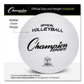 Breakroom Supplies | Champion Sports VR4 Official Size Rubber Volleyball -  White image number 1