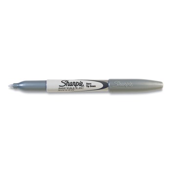 Sharpie 39100 Permanent Markers - Fine Bullet Tip/Metallic Silver (1-Dozen)