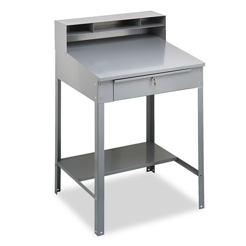 Office Desks & Workstations | Tennsco SR-57 34.5 in. x 29 in. x 53.75 in. Open Steel Shop Desk - Medium Gray image number 0
