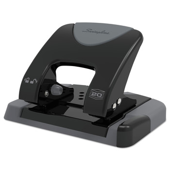 Swingline A7074135 SmartTouch 9/32 in. Holes 20-Sheet Two-Hole Punch - Black/Gray