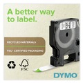 Labels | DYMO 45010 0.5 in. x 23 ft. D1 High-Performance Polyester Removable Label Tape - Black on Clear image number 3