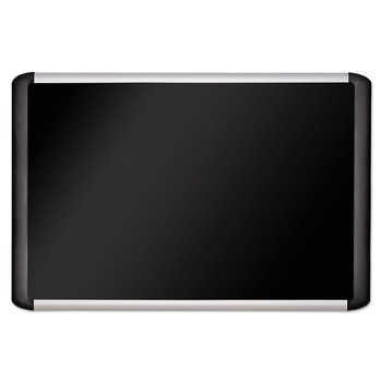 MasterVision MVI030301 36 in. x 24 in. Soft-Touch Bulletin Board - Black Fabric Surface, Black Aluminum Frame