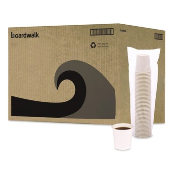 Boardwalk BWKWHT4HCUP 4 oz Paper Hot Cups - White (50/Sleeve, 20 Sleeves/Carton)