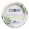  | Dixie UX9PATH Pathways Soak-Proof Shield 8.5 in. Diameter Mediumweight Paper Plates - Green/Burgundy (1000/Carton) image number 3