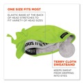 Safety & First Aid | Ergodyne 12476 Chill-Its 6615 One Size Fits Most High-Performance Bandana Doo Rag with Terry Cloth Sweatband - Lime image number 2