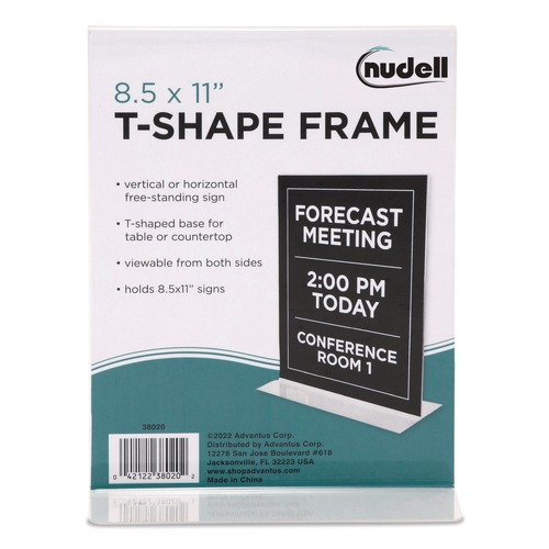 Office Presentation Supplies | NuDell 38020 8.5 in. x 11 in. Acrylic Sign Holder - Clear image number 0