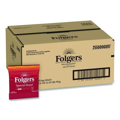 Coffee | Folgers 2550006897 0.8 oz. Special Roast Ground Coffee Fraction Packs (42/Carton) image number 0