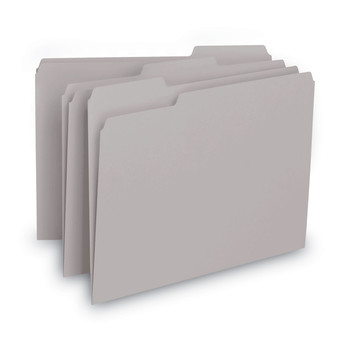 Smead 10251 1/3-Cut Tabs Assorted Letter Size 0.75 in. Expansion Interior File Folders - Gray (100/Box)