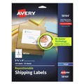 Labels | Avery 58164 3.33 in. x 4 in. Repositionable Shipping Labels with Sure Feed for Inkjet Printers - White (25/Box) image number 0