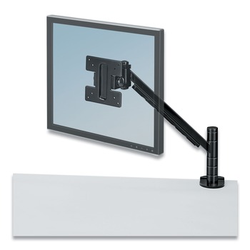 Fellowes Mfg Co. 8038201 180 Degree Rotation 45 Degree Tilt 360 Degree Pan Supports 20 lbs. Designer Suites Flat Panel Monitor Arm - Black