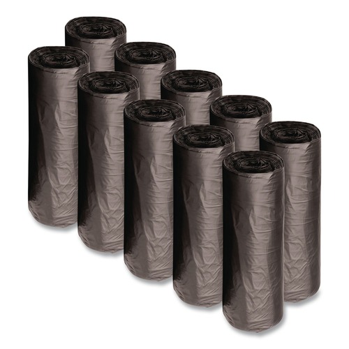 Trash Bags | Boardwalk X8046SKKR01 40 in. x 46 in. 45 gal. 1.2 mil Recycled Low-Density Polyethylene Can Liners - Black (100/Carton) image number 0