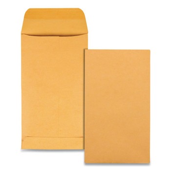 Quality Park QUA50562 3.13 in. x 5.5 in. #5 1/2 Square Flap Gummed Closure Coin and Small Parts Envelope - Brown Kraft (500/Box)