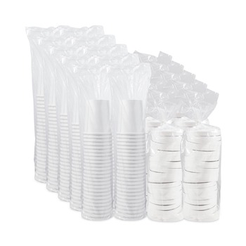 SOLO KHB32A-2050 32 oz Flexstyle Double Poly Paper Food Combo Packs - White (10/Carton)