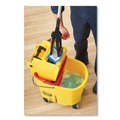 Mop Buckets | Rubbermaid Commercial FG758088YEL 35 qt. WaveBrake 2.0 Side-Press Plastic Bucket/Wringer Combos - Yellow image number 7