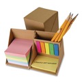 Desktop Organizers | Officemate 21559 Desk Supply Organizer 3 Compartments 3.5 x 3.5 x 3.5 Brown Paper image number 0