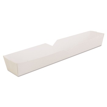 SCT SCH 0711 10.25 in. x 1.5 in. x 1.25 in. Footlong Hot Dog Tray - White (500/Carton)